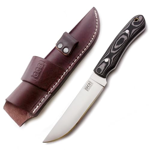 GCS Handmade Micarta Handle D2 Tool Steel Tactical Hunting Knife with leather sheath Full tang blade designed for Hunting & EDC GCS 307 - GCS Knives