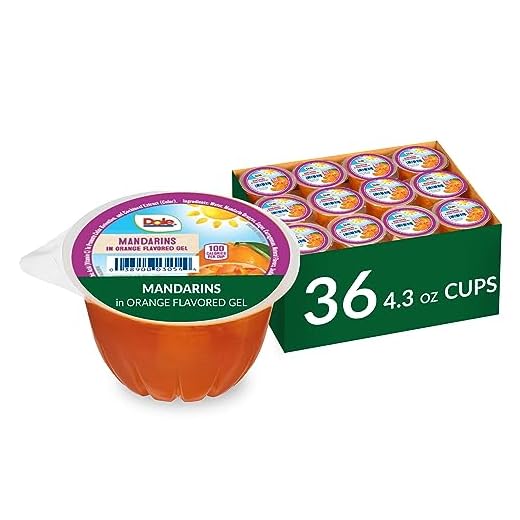Dole Fruit Bowls, Mandarins In Orange Flavored Gel, Back To School, Gluten Free Healthy Snack, 4.3oz, 36 Total Cups