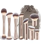 MAANGE 8 Pcs Makeup Brushes with Bag, Double-End Multi-functional Makeup Brushes for Blending Liq...