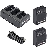 AHDBT-302 Newmowa 1300mAh Replacement Battery (2-Pack) and Rapid 3-Channel Charger for GoPro Hero...