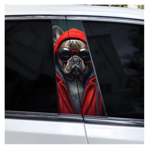 Autocollants pilier B voiture chien lot de 2 stickers imperméables