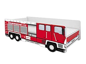 ACMA Kinderbett Auto-Bett Feuerwehr 160x80