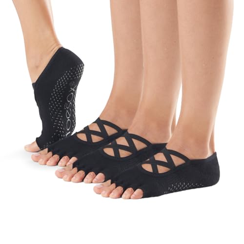 Grip Half Toe Elle 3 Pack Black Medium