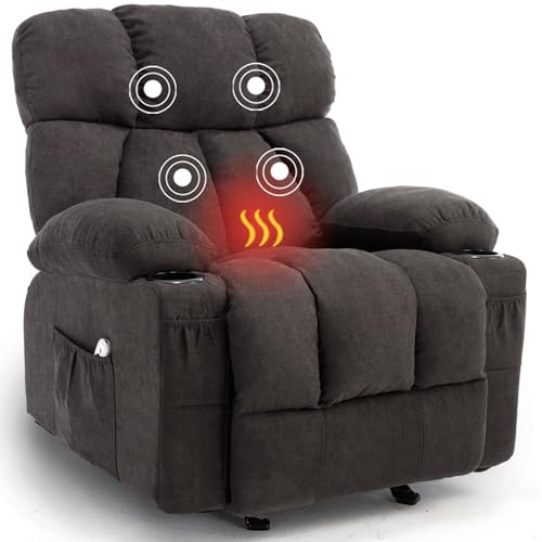Massage Rocker Recliner Chair with Heat and Vibration Ergonomic Rocking