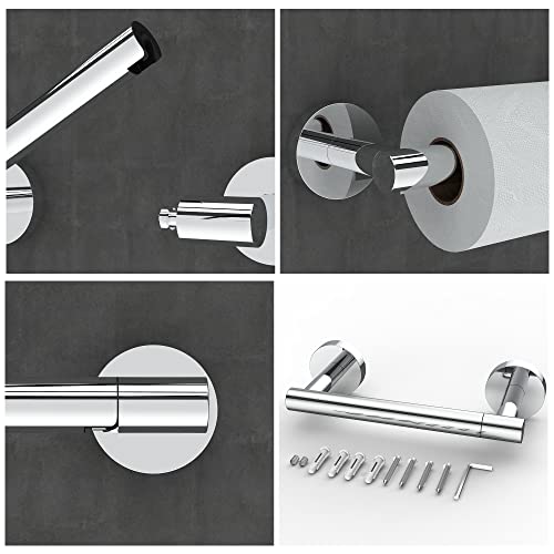 Image of RARXTR Toilet Paper Holder Chrome SUS304 Stainless Steel Double Post Pivoting Polish Chrome Toilet Paper Roll Holder Wall Mounted Toilet Tissue Holder for Commercial Bathroom RV, Polished, 2 Pack