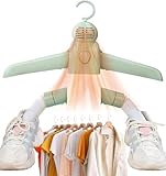 Elfzone Portable Clothes Dryer - Electric Clothes Dryer Rack with Quick-Drying, Mini Dryer with Retractable Shoe Tube, Adjustable Temperature Low Noise, For Apartments, RVs, And Dormitories (Green)