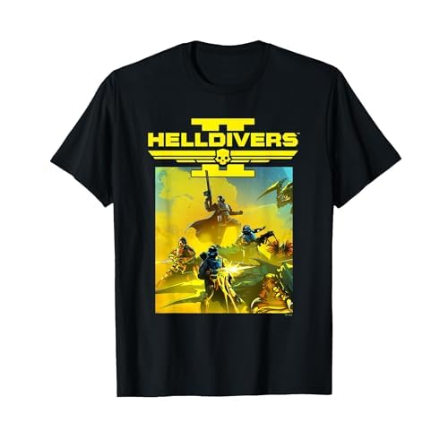 Helldivers 2 Sony PlayStation Video Game Group Key Art T-Shirt