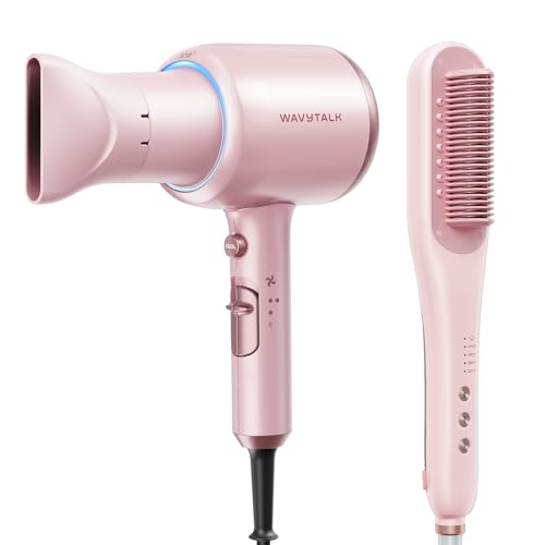 Wavytalk Blown Away onic Hair Dryer Pink, Steamline Pro Hair Straightener Brush