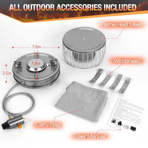Portable Propane Camping Stove - 13500BTU Burners with Piezo Ignition & Carrying Bag for Outdoor Cooking - Image 5