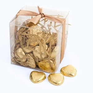 Love Heart Sweets – Premium Milk Chocolate Hearts in Gold Foil Gift Box – Count Chocolate Pieces for Valentine’s Day, Birthday, Christmas, Wedding, Anniversary Celebrations – 350g Cocoa Treats
