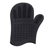 YUNGYE Haustier Hund Katze Bad Kamm Silikon Handschuh Haarpflege Massagebürste Kamm Haustier Bad Handschuh Zubehör Badekamm (Color : Black Bath Glove, Size : M)