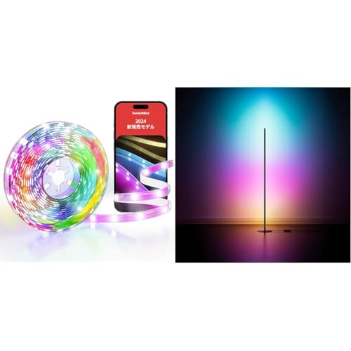 �y�Z�b�g�����zSwitchBot LED �e�[�v���C�g2 RGBIC �t���A���C�g ���P�x RGB 1600���F �����F �����F �}���`�J���[ �������F Wi-Fi�EBluetooth 5m �ؒf�\ Wi-Fi Bluetooth Matter Alex