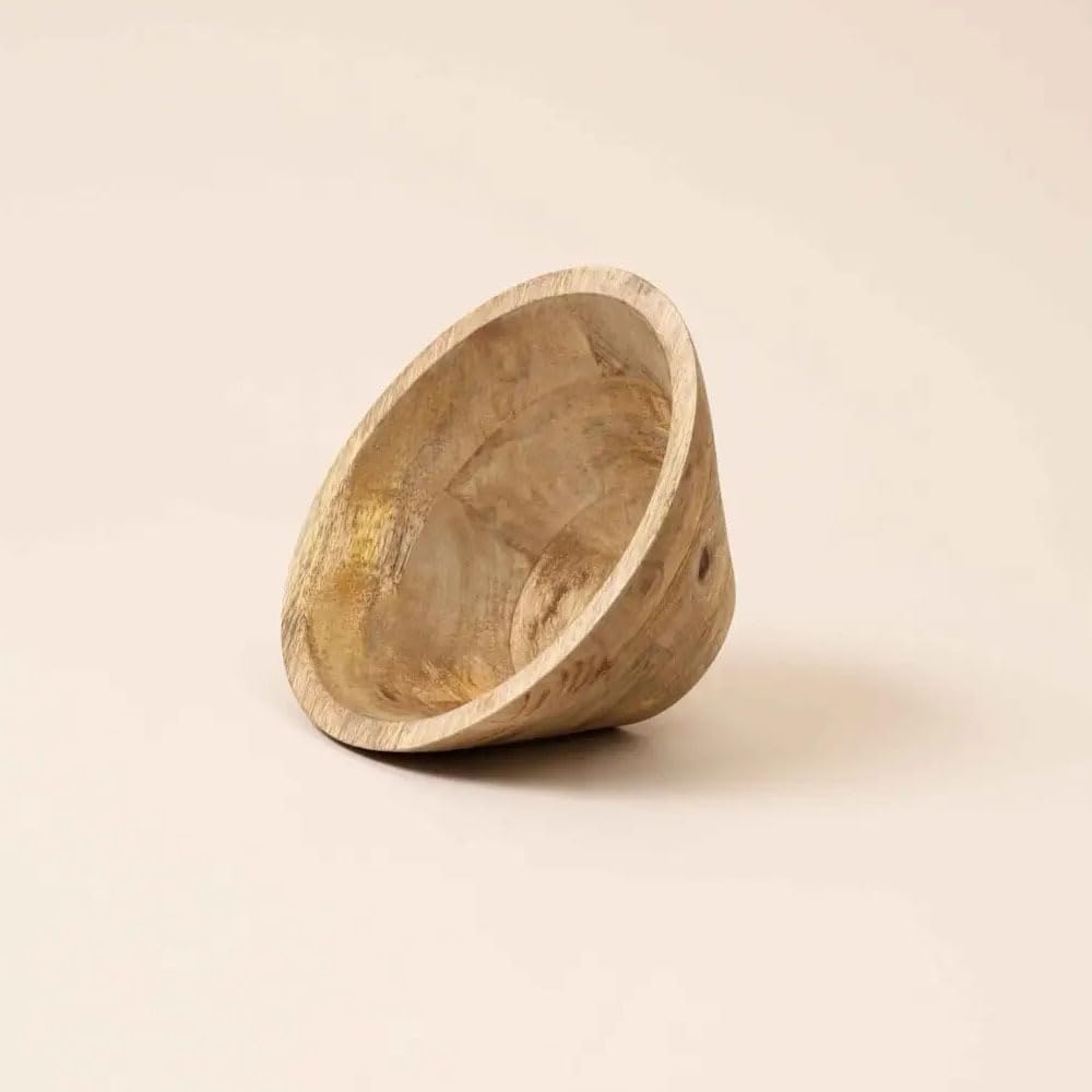 Genérico Cuenco de Madera de Mango Natural, 20 cm x 20 cm