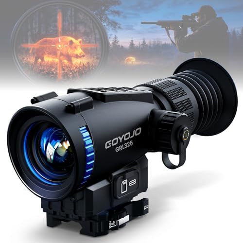 GOYOJO GRL325 Thermal Riflescope for Hunting 384x288 Thermal Imaging Scope with High Sensitivity 25mm Optics Night Vision Rifle Scope 3-12X Magnification 55Hz RAV & IP65 Waterproof