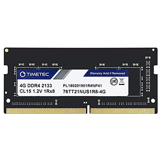 Timetec 4Go DDR4 2133MHz PC4-17000 Non-ECC sans Tampon 1.2V CL15 1Rx8 Rang Unique 260 Broches SODIMM Ordinateur Portable PC Ordinateur mémoire RAM Module Mise à Niveau