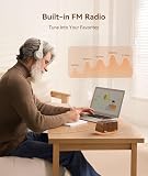 Dreamegg Radiobudzik z podwójnym alarmem, budzik cyfrowy z 7 dźwiękami alarmu, biały szum z 25 uspokajającymi dźwiękami, 5-krotny ściemniany wyświetlacz, timer 10-480 min, drzemka, lampka nocna 0-100%