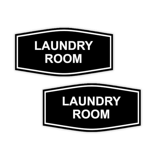 Fancy Laundry Room Sign (Black) - Large 2 Pack