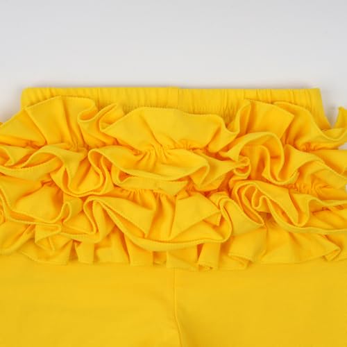 Image of HOOLCHEAN Baby Toddler and Little Girls Ruffles Buttocks Leggings Solid Color Pants