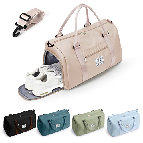 Sac de Sport Femmes Sac de Gym Hommes avec Compartiment a Chaussures et Poche Humide Duffle Bag Sac de Voyage Cabine Avion Ryanair Bagage Cabine 45x36x20 easyjet Sac de Weekend pour Plage