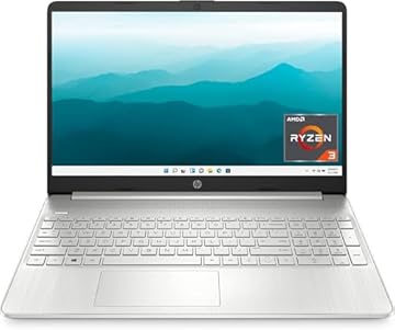 15 Laptop, AMD Ryzen 3-5300U Processor, 8 GB RAM, 256 GB SSD Storage, 15.6-inch HD Micro-Edge Display, Windows 11 Home, Long-Lasting Battery, Fast Charge, 720p Webcam (15-ef2024nr), Natural Silver