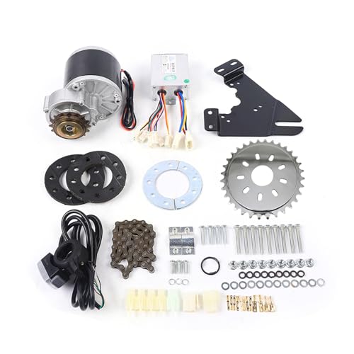 LIAPDG Electric Bike Left Side Drive Motor Kit, Electric Motor for Bike Electric Bicycle Modification Kit for Hub Diameter Less Than 36MM with Motor Controller & Brush Motor with Freewheel (36, Volts)