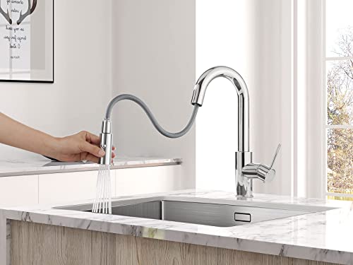 Aguastella As59Ch Chrome Bar Faucet Or Prep Kitchen Sink Faucet With Pull Down Sprayer And Single Handle #TOP4
