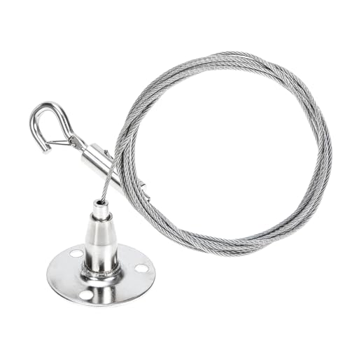 HOLIDYOYO Wire Rope Ceiling Hanging Code Round Hook and Safety Latch 2m Steel Wire Rope for Picture and Acrylic Board Hanging