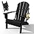 POLYDUN Adirondack Chair with Cup Holder, Folding HDPE Patio Chairs, Outdoor Plastic Fire Pit Chair, Wood Texture, Lawn Chairs for Deck, Porch, Backyard, Garden, Black
