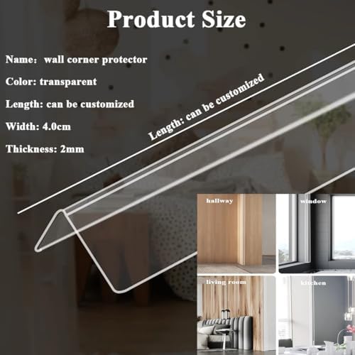 Clear Corner Protectors for Kids - Transparent Edge Trim Bumpers, Furniture Safety Shields for Tables, Doors & Cabinets - Childproof Sharp Corner Guard, 4-Pack