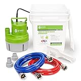 Tankless Water Heater Flushing Kit, 6-in-1 Descaling Kit with 1/3HP Utility Pump, 3-Gallon Bucket w/Lid Opener, 2×6ft 3/4
