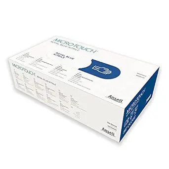 Ansell MICRO-TOUCH Nitrile, Powder Free, Multipurpose Examination Glove With an Exceptional Grip and Tested For Viral Penetration (Royal Blue, Medium, Pack of 100 Pieces)