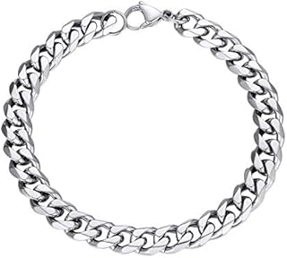 PROSTEEL Mens Cuban Chain Bracelet, 3/6/9/12MM, 21CM Length, 316L Stainless Steel (Send Gift Box)