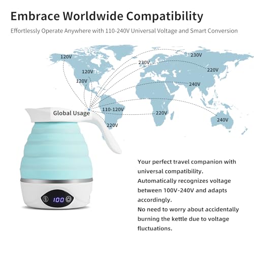 Aucoo AUCOO-FS-05 Collapsible Travel Kettle Electric Portable Foldable Kettle For Boiling Water, Suitable For 110V & 220V Dual Voltage, For Tea & Coffee thumb #2