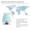 Collapsible Travel Kettle Electric Portable Foldable Kettle For Boiling Water Suitable For 110v 220v Dual Voltage For Tea Coffee 850w Small Mini Bpa Free Silicone Blue