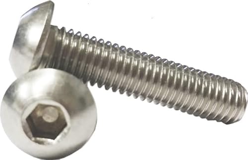 1/2"-13 x 1-1/2" Button Head Socket Cap Screws (Pack of 3), 18-8/304 Stainless Steel, Allen Socket Drive, Hex Bolt Fasteners, Fully Threaded, Coarse Machine Thread - by Chipmunk Hardware