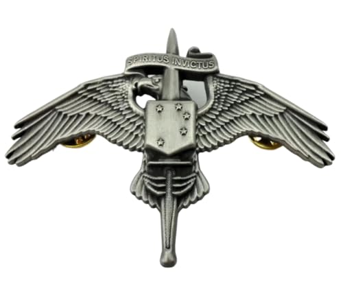 Reproduction MARSOC WINGS BADGE PIN US MARINE RAIDER INSIGNIA SILVER