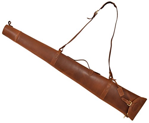 Étui à fusil en cuir véritable HLG230 bronzer, l'élégance de la maroquinerie pour la chasse