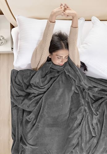 Utopia Bedding Fleece Double Blanket, Soft, Cosy 300 GSM Fluffy Blankets For Sofas, Bed, Couches [Grey, 200x150 cm] - Image 7