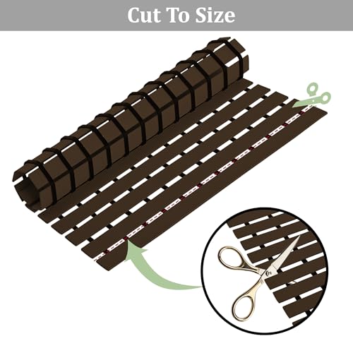 Image of Kuber Industries 60x40 cm Anti-Skid Rectangular Mat for Bathroom with Rubber Base | Shower Mats for Bathroom Anti Slip | Foot Mat for Preventing Slips & Falls in Wet Areas | Stripe Design - Brown