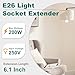 DiCUNO E26 15.5CM/6.1 Inch Extension Socket Extender Adapter, E26 Flexible Extender, All-Directional Adjustable, Standard Light Bulb Socket Extension Converter, 4-Pack