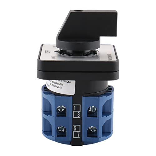 Baomain 660V 25A 2-Pole 3-Position Momentary 8 Terminals Changeover Control Rotary Cam Switch Szw26-25/B202.2 #TOP4