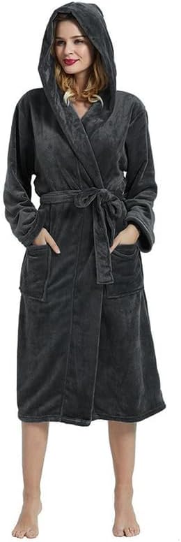 HEARTNICE Womens Hooded Fleece Robe, Soft Bathrobe for Womens, Cute Long House Coat - Image 5