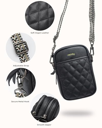 Image of Alldaily Small Crossbody Bag for Women Vegan Leather Phone Purse with Card Slots