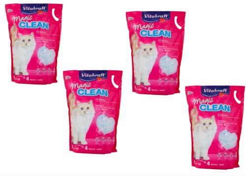 Vitakraft Magic Clean - Lechera de silicona para gatos de larga duración más que el normal antiolores y antibacteriana, 5 L, 2,2 kg (4 x 5 L)