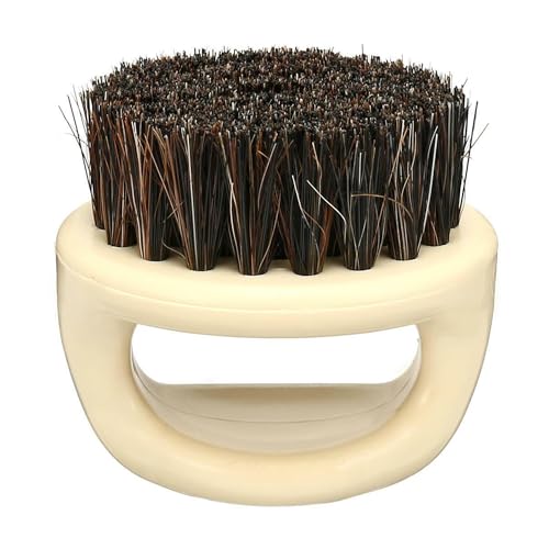 Eson Beard Brush, Premium Beech Wood Handle Beard Straightener for Men, Stiff Boar Bristle Beard Brush for Men to Soften & Promote Growth, Works with Natural Oils,Balm (Finger 6x6cm (White))