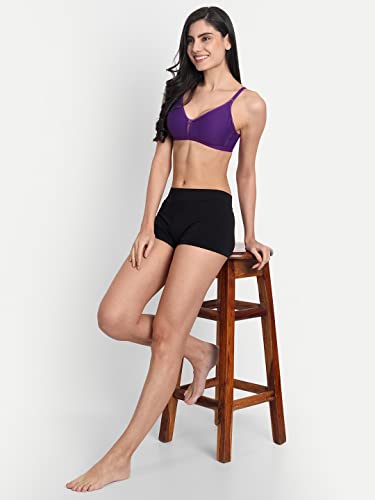 Image of Aimly Women's Cotton Blend Seamless Non-Wired Adjustable Strap Bra Pack of 2