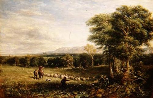 Posters impression toile la vallée de Clwyd David Cox grand tableau deco murale maison 60x90cm