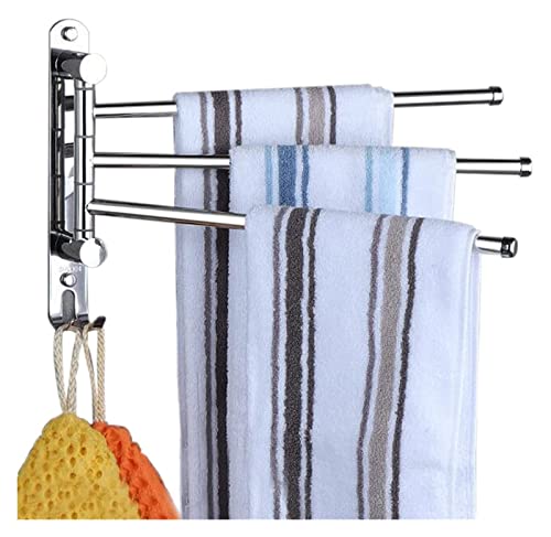 Porte-serviettes rotatif mural en acier inoxydable pour salle de bain