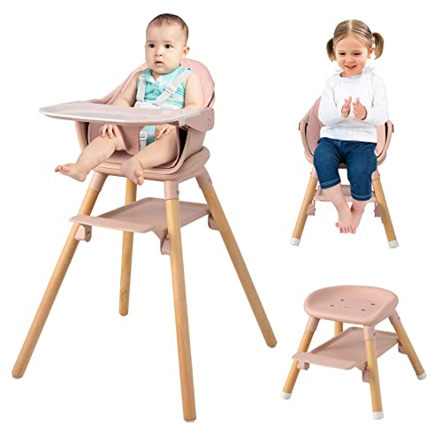 Costway 6 En 1 Trona Bebe, Silla Alta Convertible Para Bebés, Trona Portatil Bebe Con Bandeja, Arnés De 5 Puntos, Cojín De Asiento De Pu Y Patas De Haya Para Niños De 6 Meses A 6 Años Rosa Costway 6 En 1 Trona Bebe, Silla Alta Convertible Para Bebés, Trona Portatil Bebe Con Bandeja, Arnés De 5 Puntos, Cojín De Asiento De Pu Y Patas De Haya Para Niños De 6 Meses A 6 Años Rosa