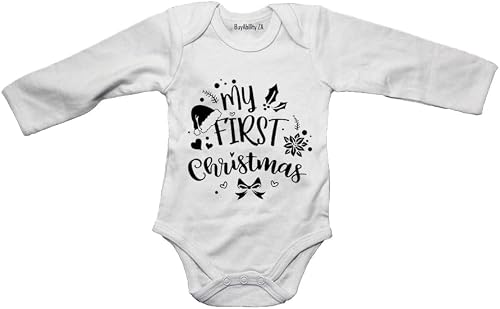 My First Christmas - Festive - Baby Grow 6-12 months White Long Sleeve
